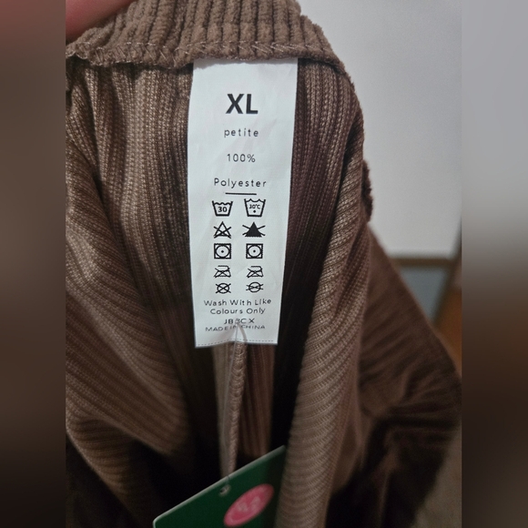 Halara Women’s Brown Corduroy Straight Trouser Pants Size XL Petite - Picture 6 of 7